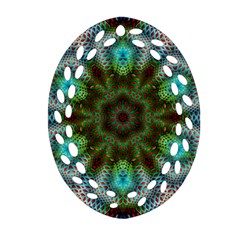 Art Background Flames Ornament (Oval Filigree)