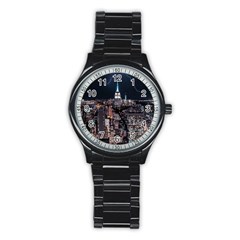 Architecture Buildings City Stainless Steel Round Watch by Simbadda