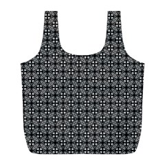 Pattern Background Black And White Full Print Recycle Bag (l) by Simbadda