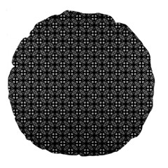 Pattern Background Black And White Large 18  Premium Flano Round Cushions by Simbadda