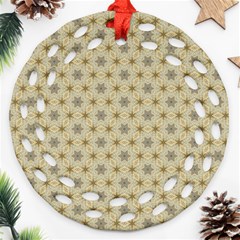 Star Basket Pattern Basket Pattern Ornament (round Filigree) by Simbadda