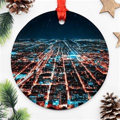 Aerial Shot Of Buildings Ornament (round) by Simbadda