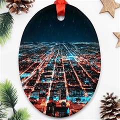 Aerial Shot Of Buildings Ornament (oval) by Simbadda