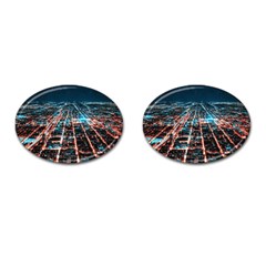 Aerial Shot Of Buildings Cufflinks (oval) by Simbadda