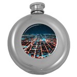 Aerial Shot Of Buildings Round Hip Flask (5 oz) Front