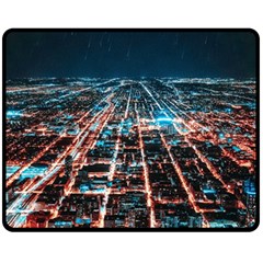 Aerial Shot Of Buildings Fleece Blanket (medium)  by Simbadda