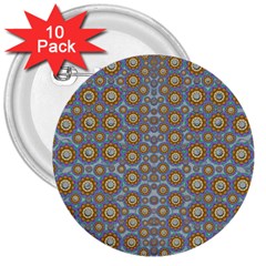 Florals Striving To Be In The Hole World As Free 3  Buttons (10 Pack)  by pepitasart