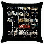 Art Design Color Banner Wallpaper Throw Pillow Case (Black) Front