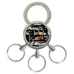 Art Design Color Banner Wallpaper 3-Ring Key Chain