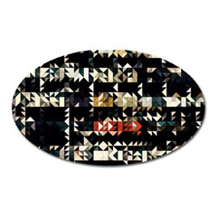 Art Design Color Banner Wallpaper Oval Magnet