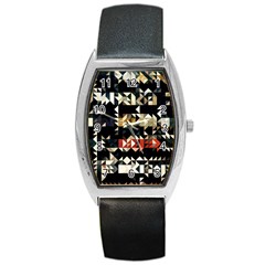 Art Design Color Banner Wallpaper Barrel Style Metal Watch