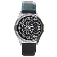 Fractal Science Art Technology Round Metal Watch by Simbadda