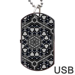 Fractal Science Art Technology Dog Tag Usb Flash (two Sides) by Simbadda