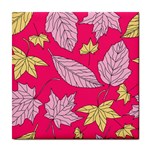 Autumn Dried Leaves Dry Nature Tile Coasters Front