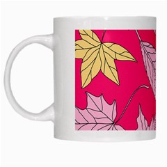 Autumn Dried Leaves Dry Nature White Mugs