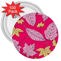 Autumn Dried Leaves Dry Nature 3  Buttons (100 pack) 