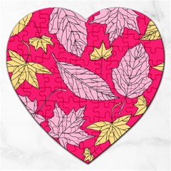 Autumn Dried Leaves Dry Nature Jigsaw Puzzle (Heart)