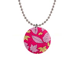 Autumn Dried Leaves Dry Nature 1  Button Necklace