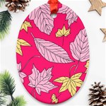 Autumn Dried Leaves Dry Nature Oval Ornament (Two Sides) Front