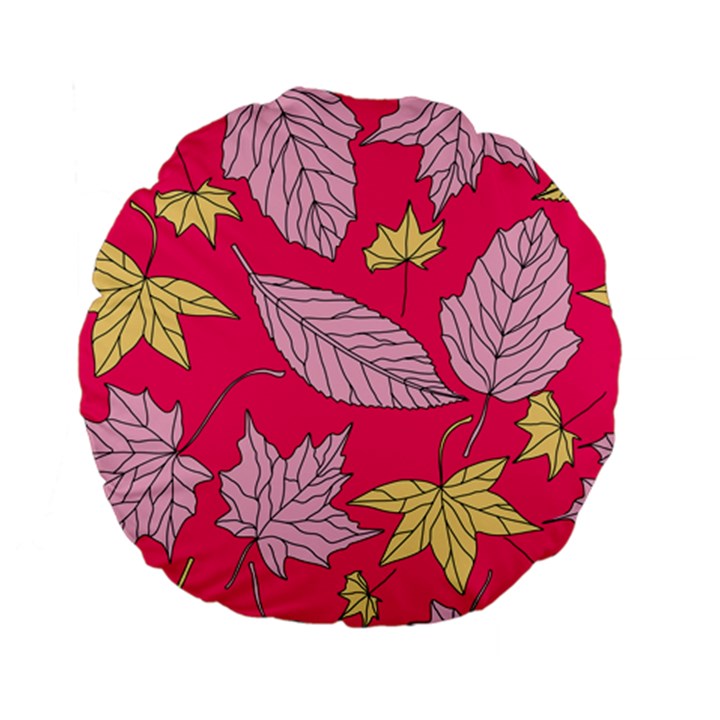 Autumn Dried Leaves Dry Nature Standard 15  Premium Flano Round Cushions