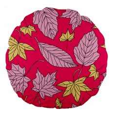 Autumn Dried Leaves Dry Nature Large 18  Premium Flano Round Cushions by Simbadda