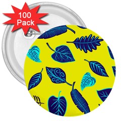 Leaves Pattern Picture Detail 3  Buttons (100 Pack) 