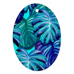 Leaves Tropical Palma Jungle Ornament (oval) by Simbadda