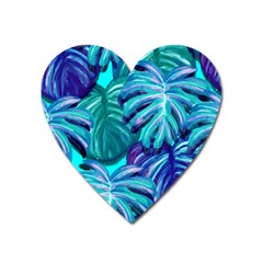 Leaves Tropical Palma Jungle Heart Magnet by Simbadda