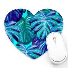 Leaves Tropical Palma Jungle Heart Mousepads by Simbadda