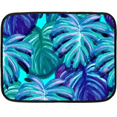 Leaves Tropical Palma Jungle Fleece Blanket (mini) by Simbadda