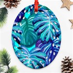 Leaves Tropical Palma Jungle Oval Filigree Ornament (Two Sides) Front