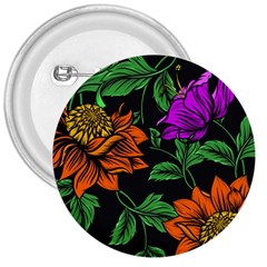 Floral Background Drawing 3  Buttons by Simbadda