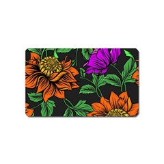 Floral Background Drawing Magnet (name Card) by Simbadda