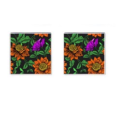 Floral Background Drawing Cufflinks (square) by Simbadda