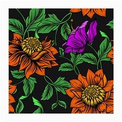 Floral Background Drawing Medium Glasses Cloth (2 Sides) by Simbadda