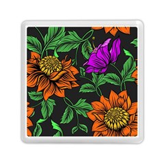 Floral Background Drawing Memory Card Reader (square) by Simbadda