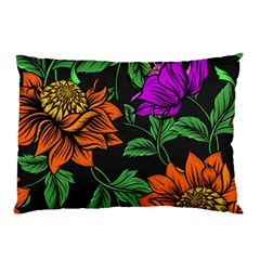 Floral Background Drawing Pillow Case (two Sides) by Simbadda