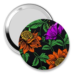 Floral Background Drawing 3  Handbag Mirrors by Simbadda