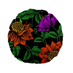 Floral Background Drawing Standard 15  Premium Round Cushions by Simbadda