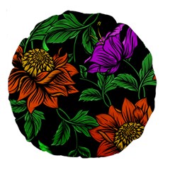 Floral Background Drawing Large 18  Premium Round Cushions by Simbadda