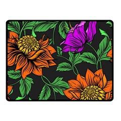 Floral Background Drawing Double Sided Fleece Blanket (small)  by Simbadda