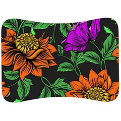 Floral Background Drawing Velour Seat Head Rest Cushion by Simbadda