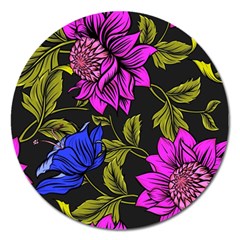 Botany Floral Flower Plant Petals Magnet 5  (round) by Simbadda