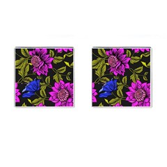 Botany Floral Flower Plant Petals Cufflinks (square) by Simbadda