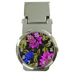 Botany Floral Flower Plant Petals Money Clip Watches by Simbadda