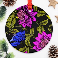 Botany Floral Flower Plant Petals Round Ornament (two Sides) by Simbadda