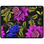 Botany Floral Flower Plant Petals Fleece Blanket (Large)  80 x60  Blanket Front