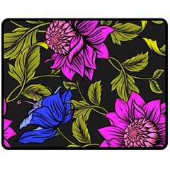 Botany Floral Flower Plant Petals Fleece Blanket (medium)  by Simbadda