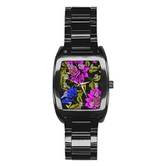 Botany Floral Flower Plant Petals Stainless Steel Barrel Watch by Simbadda