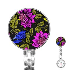 Botany Floral Flower Plant Petals Stainless Steel Nurses Watch by Simbadda